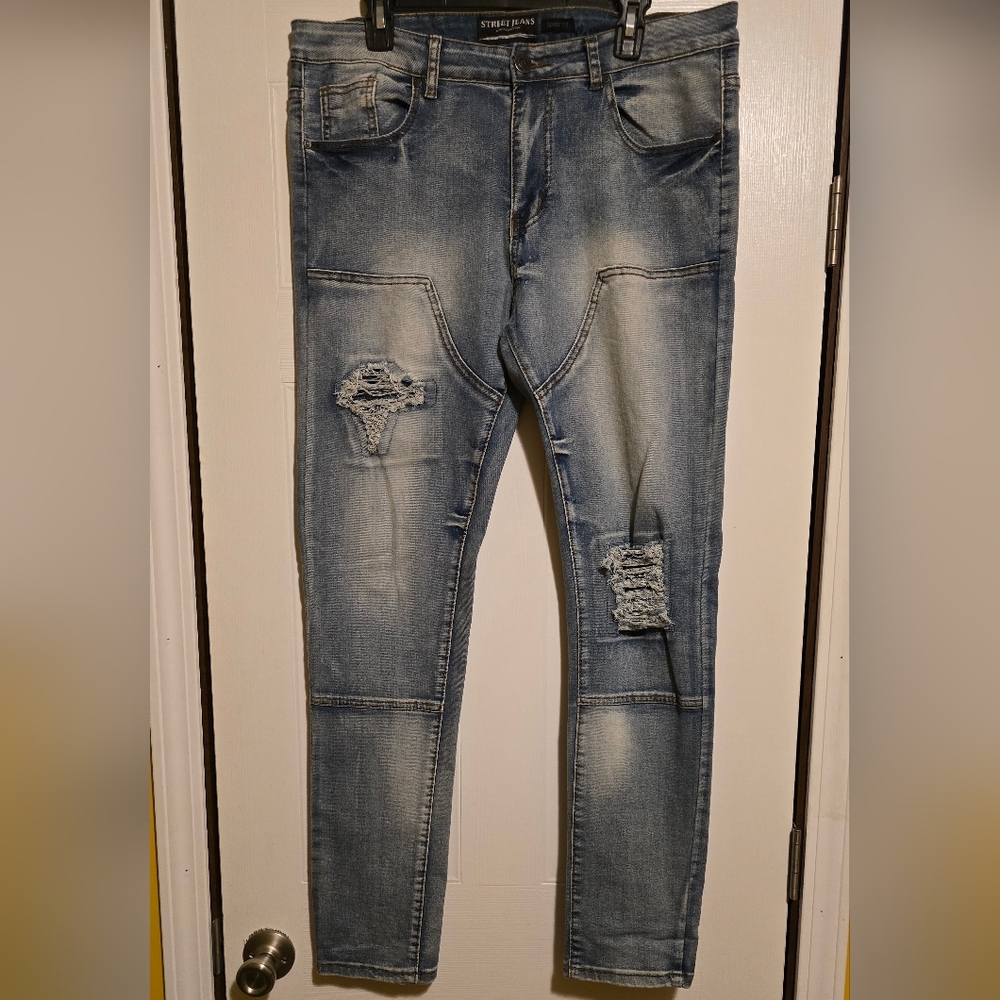 Streetwear Society Men's Skinny Jeans - Blue